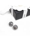 earrings metal resin diamante silver black crystal - CHANEL - BALAAN 9