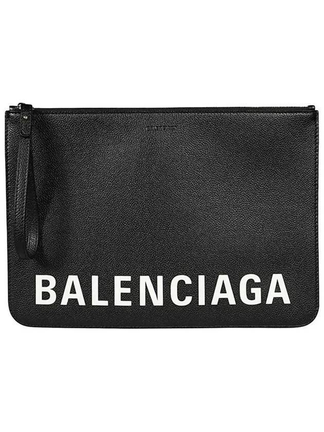 Logo Strap Clutch Bag Black - BALENCIAGA - BALAAN.