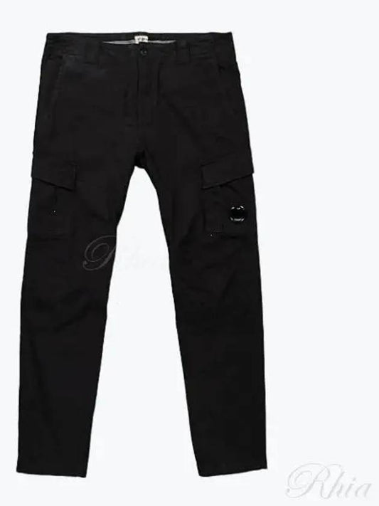 Lens Patch Stretch Satin Cargo Straight Pants Black - CP COMPANY - BALAAN 2