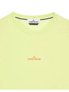 Tricromia Three Print Cotton Jersey T-Shirt Yellow - STONE ISLAND - BALAAN 4
