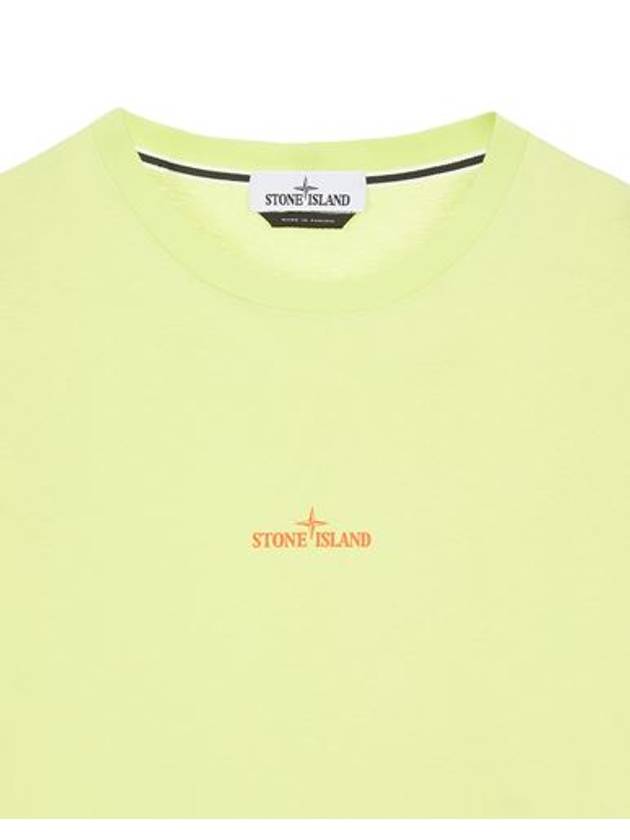 Tricromia Three Print Cotton Jersey T-Shirt Yellow - STONE ISLAND - BALAAN 4