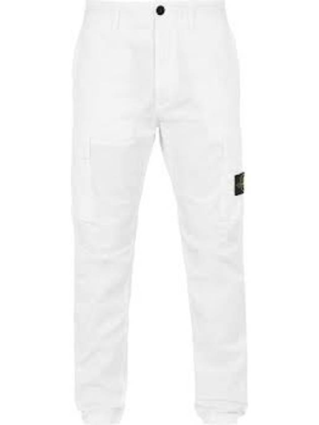 Cotton Cargo Straight Pants White - STONE ISLAND - BALAAN 1