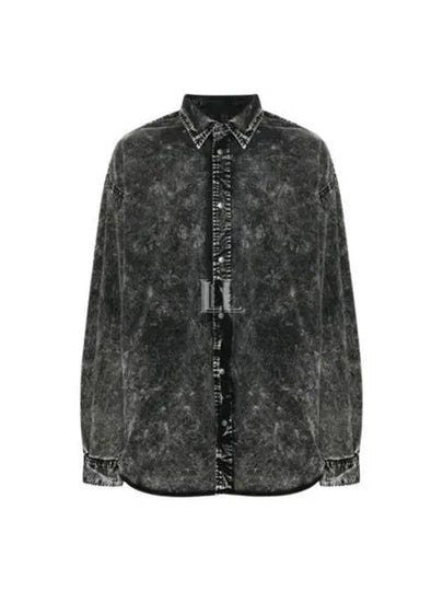 S Veken Marbled Cotton Long Sleeve Shirt Black - DIESEL - BALAAN 2