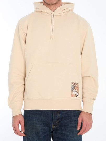 Check Label Cotton Hoodie Nutmeg - BURBERRY - BALAAN 2