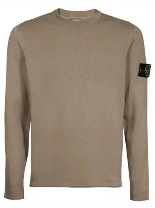 Wappen Patch Crew Neck Cotton Knit Top Grey - STONE ISLAND - BALAAN 2