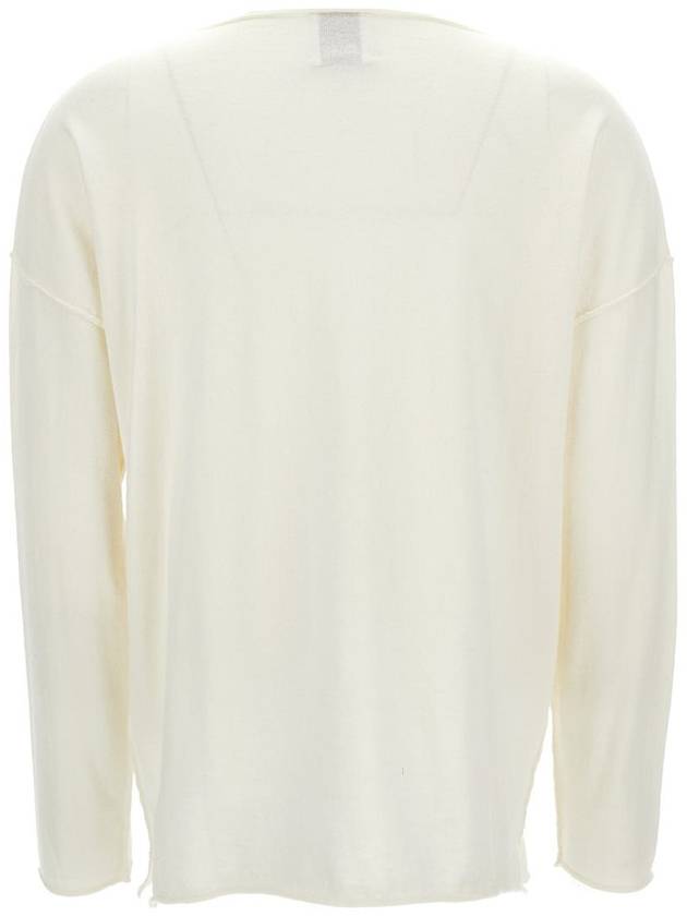 Ivory Long-Sleeve Top With Boat Neckline In Cotton And Cashmere Woman - ALLUDE - BALAAN 2