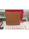 V Logo Signature Calfskin Half Wallet Brown - VALENTINO - BALAAN 6