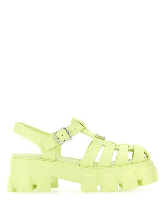 Monolith Rubber Sandals Green - PRADA - BALAAN 1