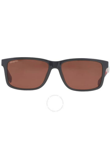 Salvatore Ferragamo Brown Rectangular Men's Sunglasses SF938S 023 57 - SALVATORE FERRAGAMO - BALAAN 1