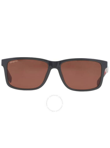 Salvatore Ferragamo Brown Rectangular Men's Sunglasses SF938S 023 57 - SALVATORE FERRAGAMO - BALAAN 1