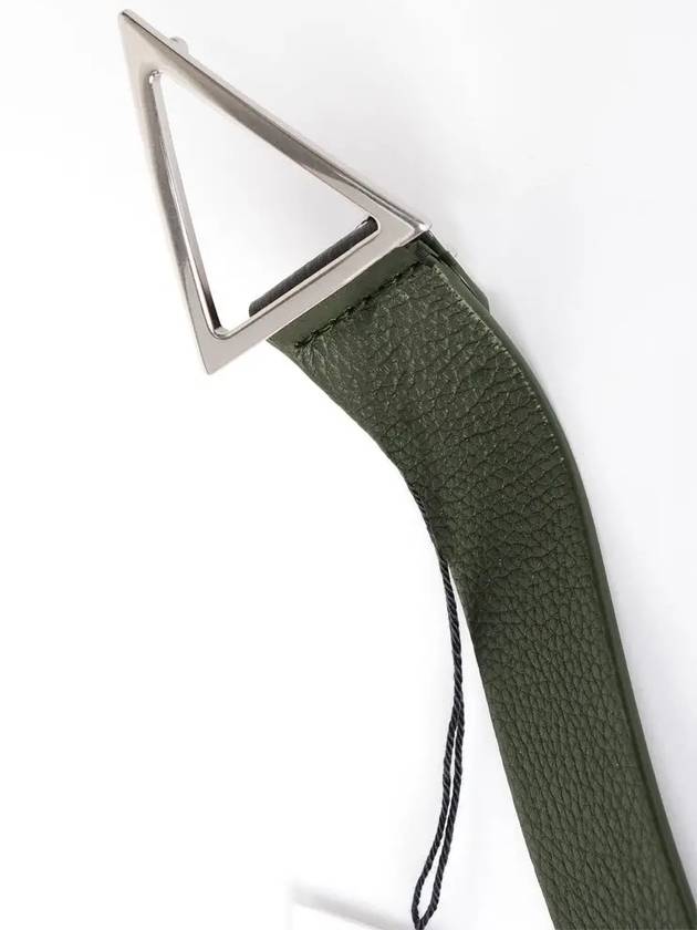 Triangle Buckle Leather Belt Dark Green - BOTTEGA VENETA - BALAAN 5