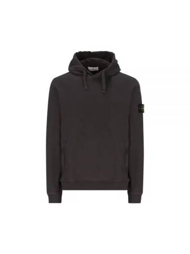 Wappen Patch Brushed Cotton Fleece Hoodie Lead Grey - STONE ISLAND - BALAAN 2