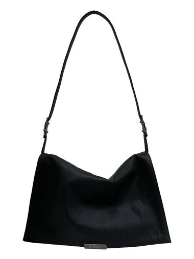 Buckle strap shoulder bag Black plain fabric - NOSCENT - BALAAN 1