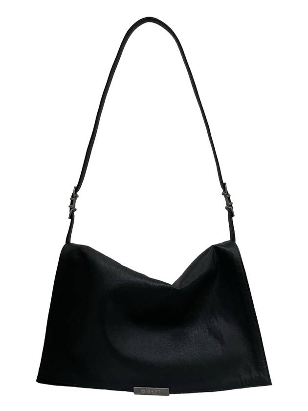 Buckle strap shoulder bag Black plain fabric - NOSCENT - BALAAN 2