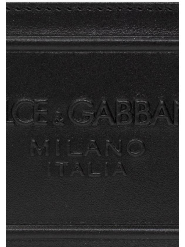 Raised Logo Calfskin Card Wallet Black - DOLCE&GABBANA - BALAAN 5