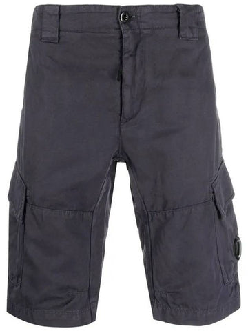 Men's Linen Bermuda Cargo Shorts Navy - CP COMPANY - BALAAN 1