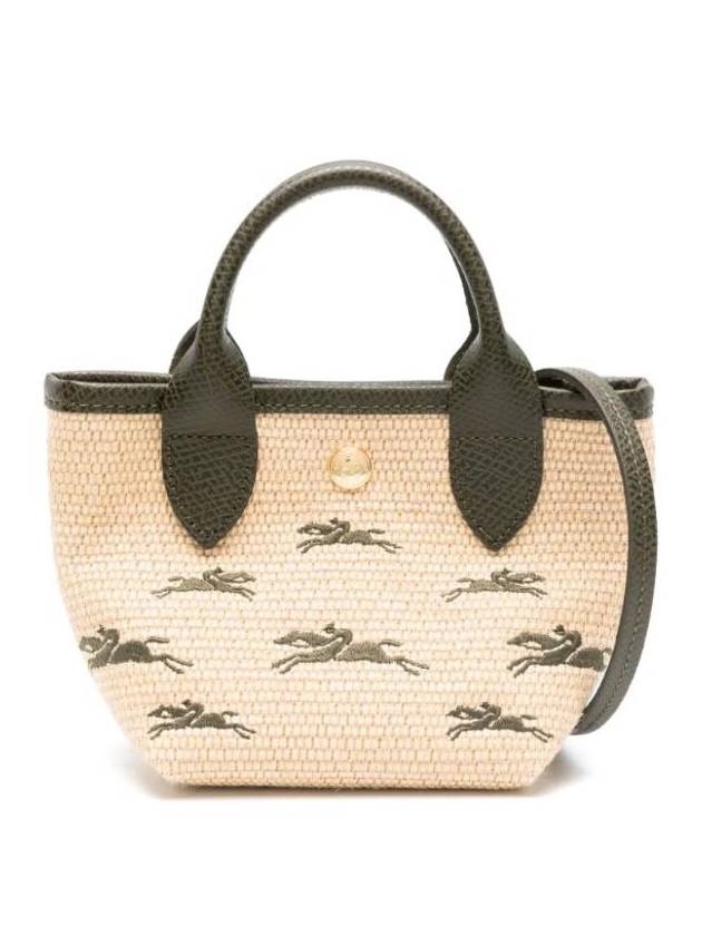 Le Panier Pliage Raffia Mini Tote Bag Khaki - LONGCHAMP - BALAAN 1