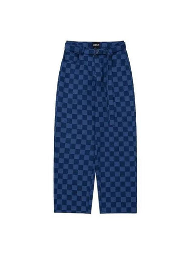 Checkerboard Denim Pants BLUE Blue 271015 - AJOBYAJO - BALAAN 1