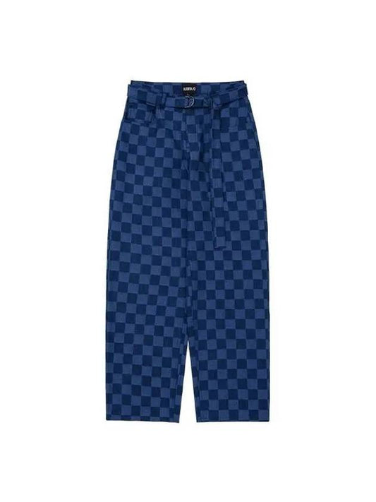 Checkerboard Denim Pants BLUE Blue 271015 - AJOBYAJO - BALAAN 1
