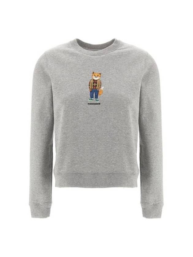 Women's Dress Fox Printing Sweatshirt Grey - MAISON KITSUNE - BALAAN 1