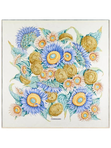 Salvatore Ferragamo Silk Scarf Sunflowers Print Accessories - SALVATORE FERRAGAMO - BALAAN 1