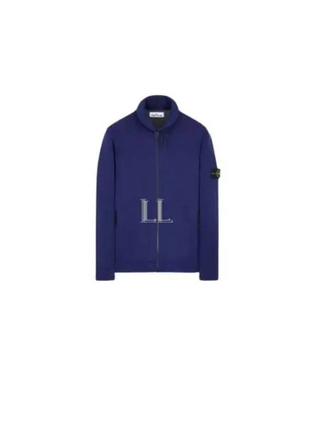 Logo Pacth Stretch Cotton Zip-up Cardigan Royal Blue - STONE ISLAND - BALAAN 2