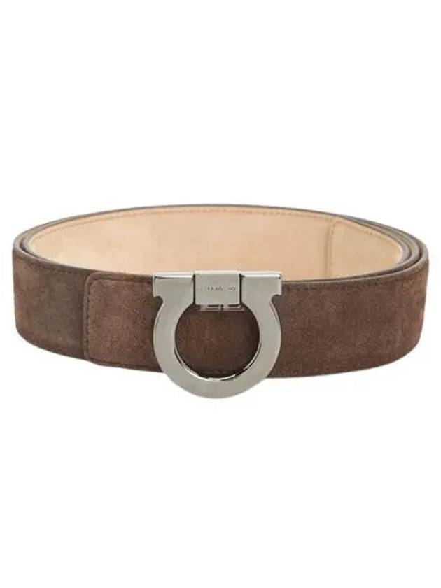 Gancini Reversible Leather Belt Brown - SALVATORE FERRAGAMO - BALAAN 2