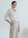 Linen White Stitched Shirt - YOUNESS - BALAAN 4