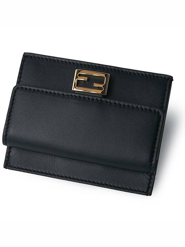 FF Baguette Flap Card Wallet Black - FENDI - BALAAN 6