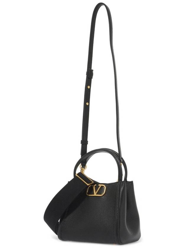 Logo Leather Tote Bag Black - VALENTINO - BALAAN 7