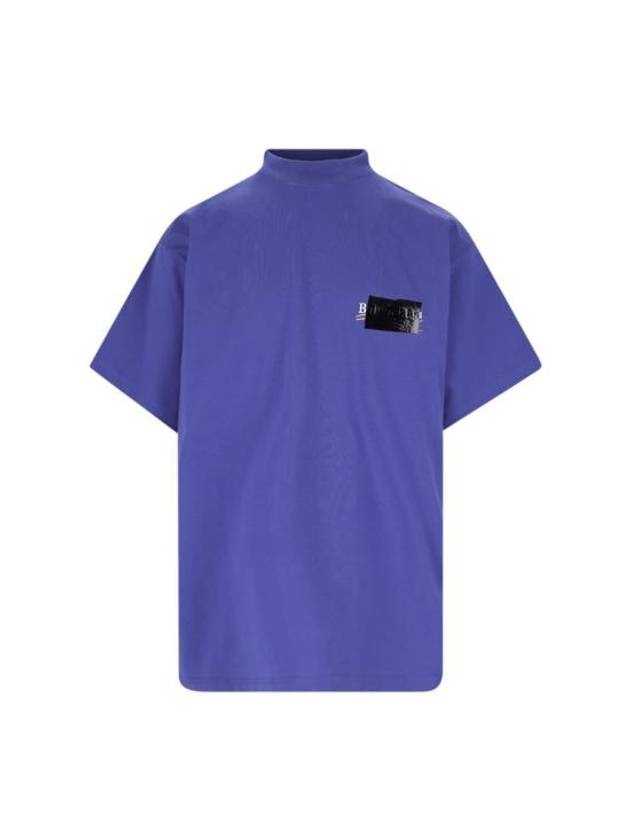 Gaffer Political Campaign Short Sleeve T-Shirt Blue - BALENCIAGA - BALAAN 1