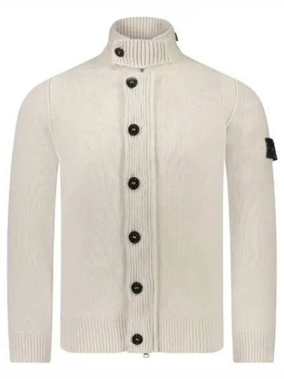 Wappen High Neck Button Up Wool Cardigan Plaster - STONE ISLAND - BALAAN 2