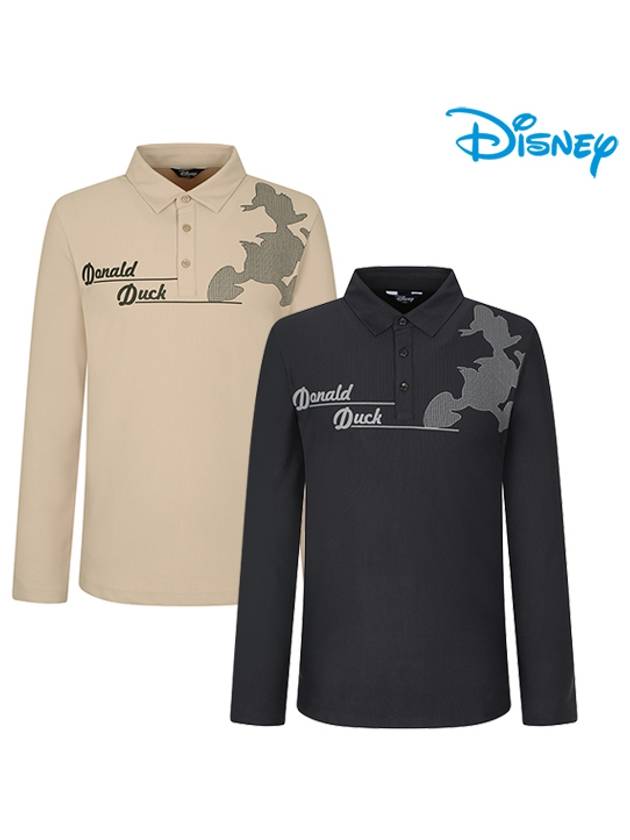 Men s Donald Duck long sleeved collared t shirt DL3MTS006 - DISNEY GOLF - BALAAN 1