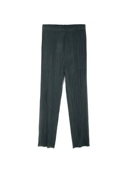 Pleated Straight Pants Green - ISSEY MIYAKE - BALAAN 1