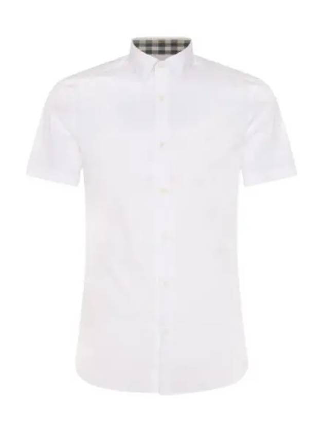 Men's Logo Cotton Short Sleeve Shirt White - BURBERRY - BALAAN 2