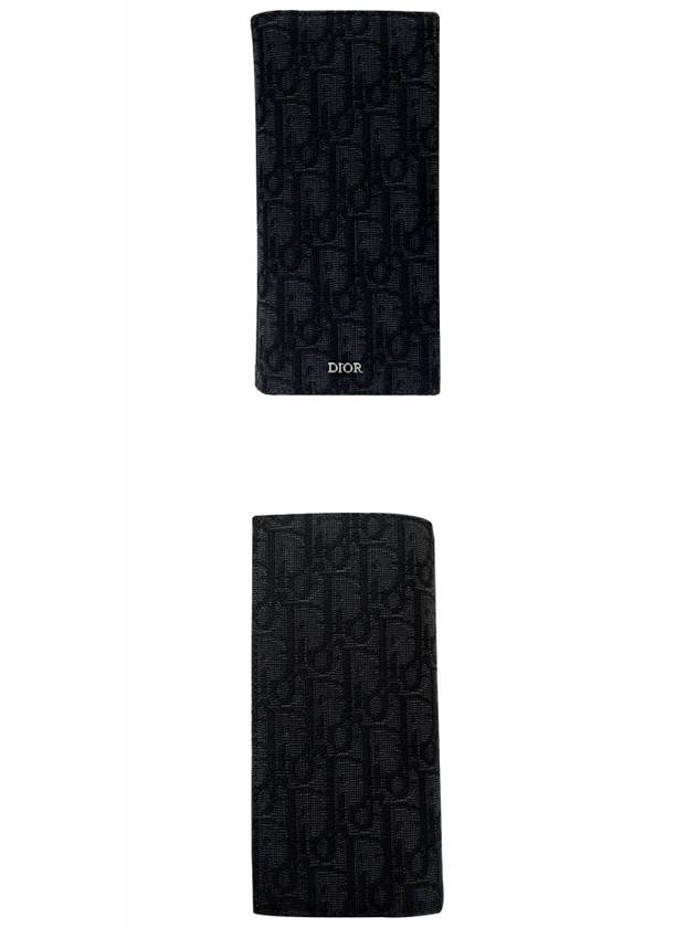 Vertical Long Wallet Black Oblique Jacquard - DIOR - BALAAN 5