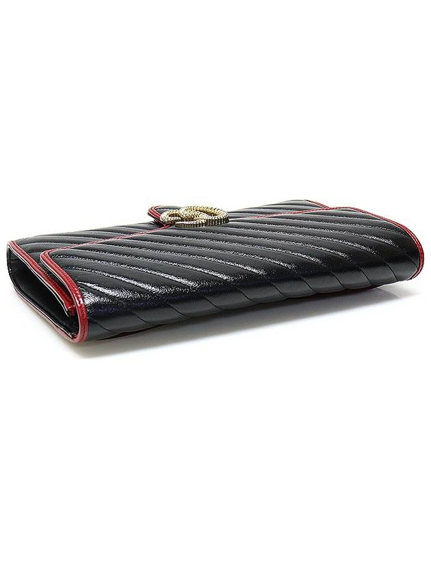 498079 Black Red Matelasse Leather GG Marmont Gold Clutch - GUCCI - BALAAN 4