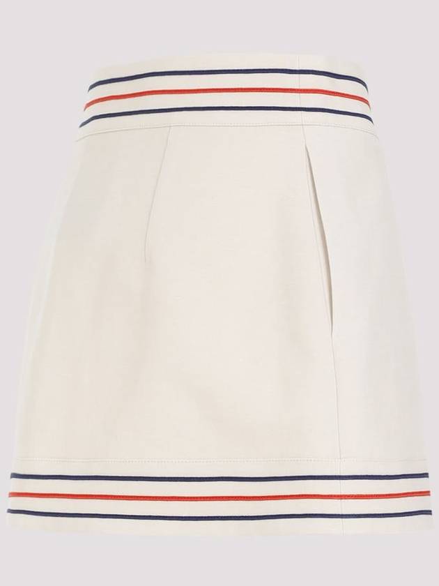 Cotton Linen Short A-Line Skirt Ivory - GUCCI - BALAAN 4