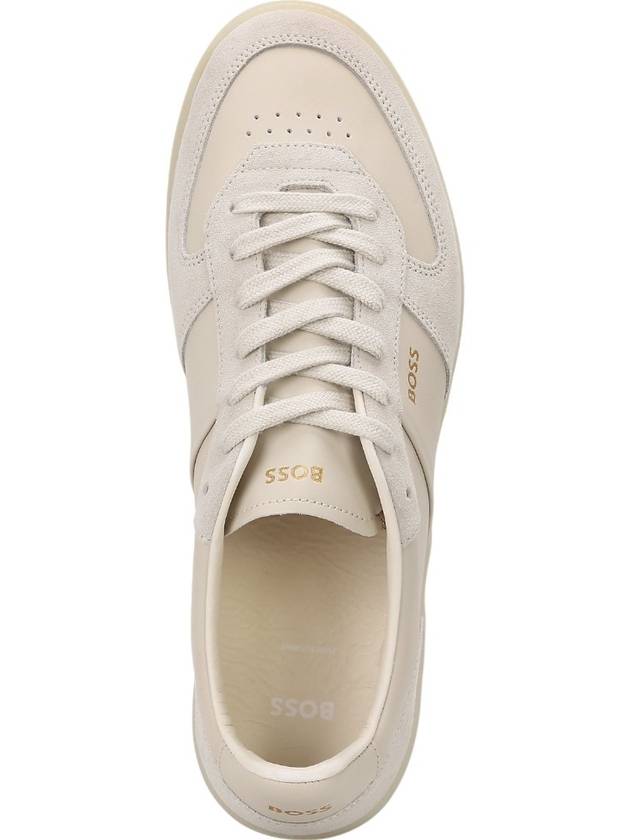 Green 50522850 272 Foil Print Brand Logo Leather Suede Sneakers - HUGO BOSS - BALAAN 3