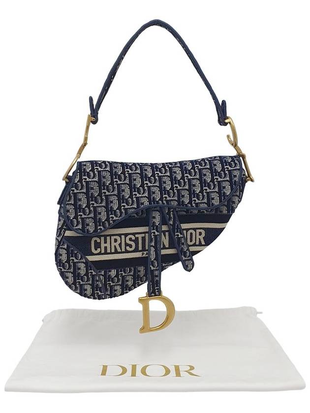 Women s M0446CWVF M928 Blue Oblique Velvet Saddle Hobo Shoulder Bag - DIOR - BALAAN 12