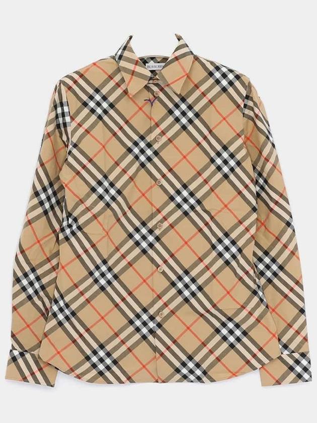 Check Pattern Shirt Beige - BURBERRY - BALAAN 2