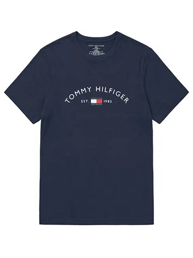 Men's Logo Short Sleeve T-Shirt Navy - TOMMY HILFIGER - BALAAN 3