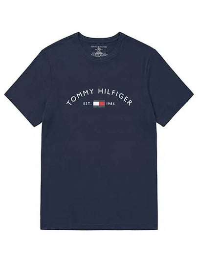 Men's Logo Short Sleeve T-Shirt Navy - TOMMY HILFIGER - BALAAN 2