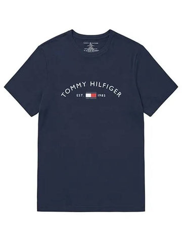 Men's Logo Short Sleeve T-Shirt Navy - TOMMY HILFIGER - BALAAN 1