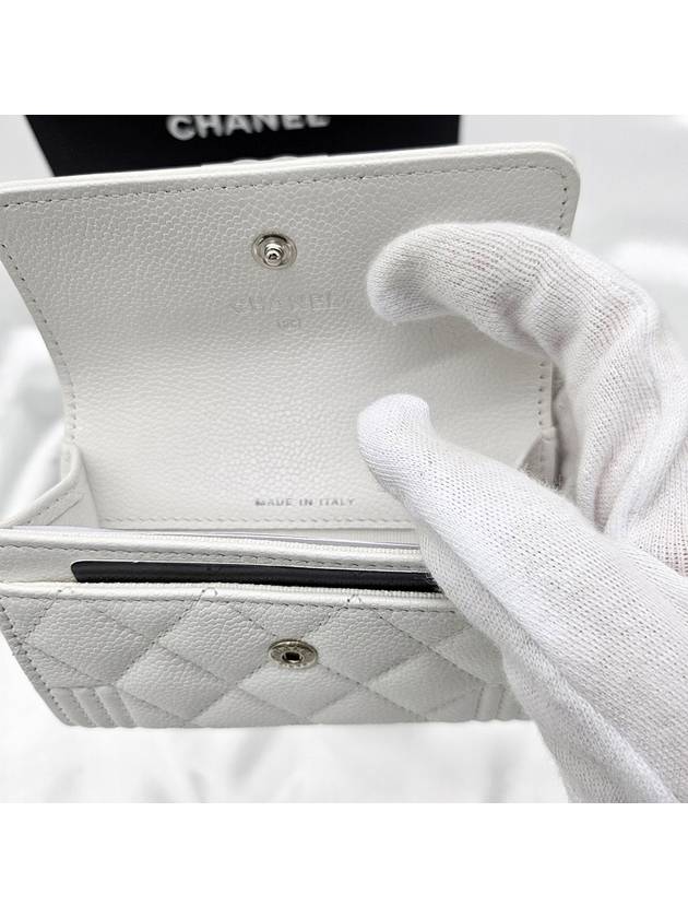 Boy Classic Snap Flap Card Wallet Caviar Gold Silver A80603 - CHANEL - BALAAN 6