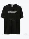 Logo Print Cotton Short Sleeve T-Shirt Black - BURBERRY - BALAAN 2