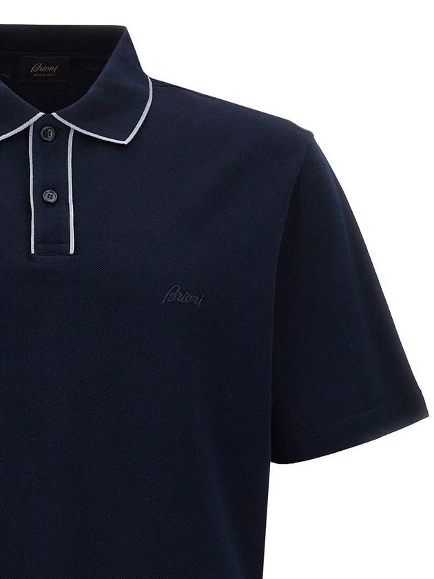 Brioni Logo Embroidery Polo Shirt - BRIONI - BALAAN 3