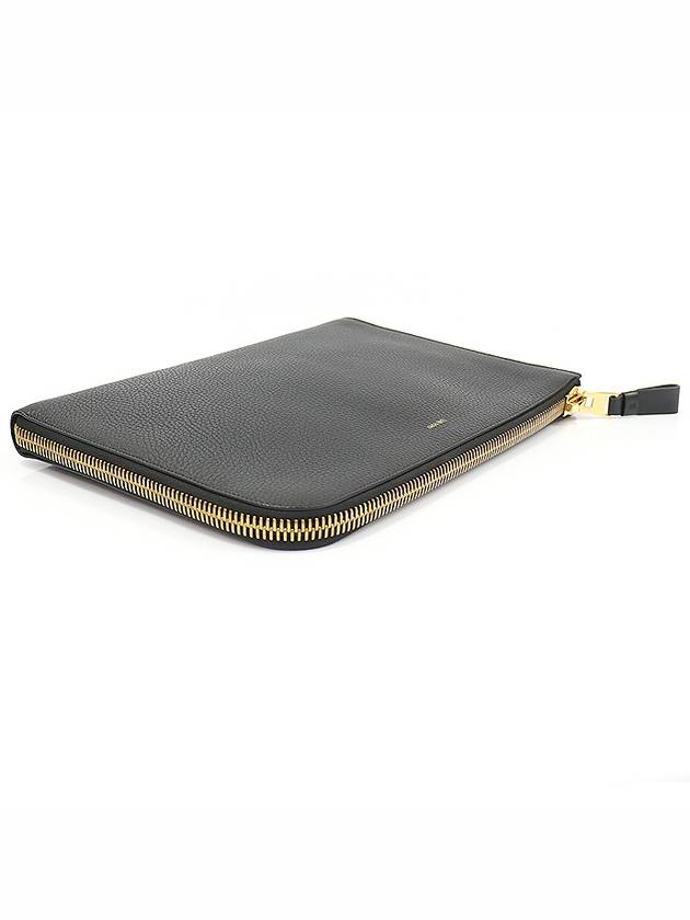 H0355P Black Soft Grain Leather Gold Zip Around Portfolio Berkley Clutch - TOM FORD - BALAAN 5