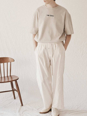 high tension wide banding pants cream - FFEFF STUDIO - BALAAN 1