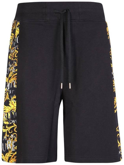 Jeans Couture Side Logo Print Sweat Shorts Black Gold - VERSACE - BALAAN 2